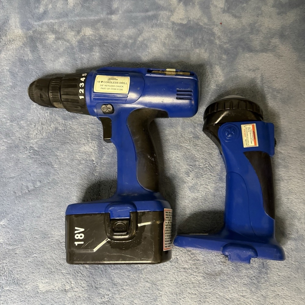 Drill Master 18V Cordless‎ Drill And Flash Light 1 Battery No Charger